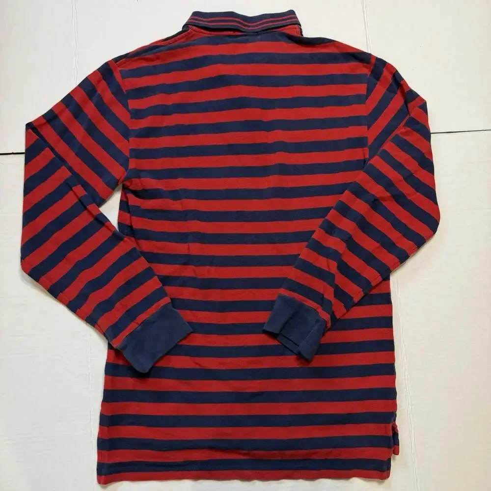 Polo Ralph Lauren Rugby Polo Long Sleeve Boys Size XL 20 Red Blue Striped